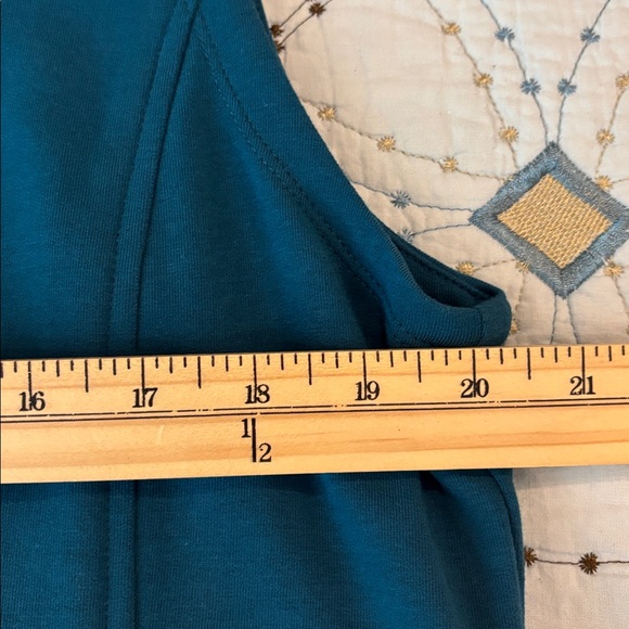 NWT T by Talbots Womens Jacket Vest Teal Waist Length Full Zip Pockets Stretch L - Picture 8 of 9